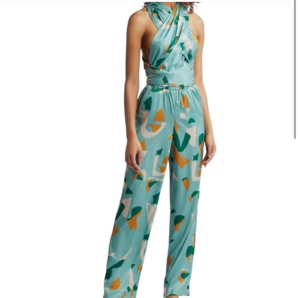 Diarrablu Abstract Teal and Orange Jumpsuit